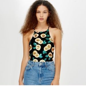 Top shop sequin sunflower bodysuit